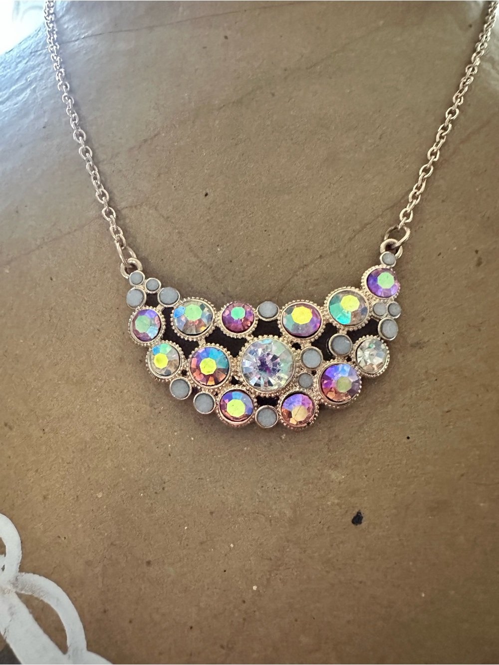 Source Unknown Rose Gold Aurora Crystal Statement Necklace